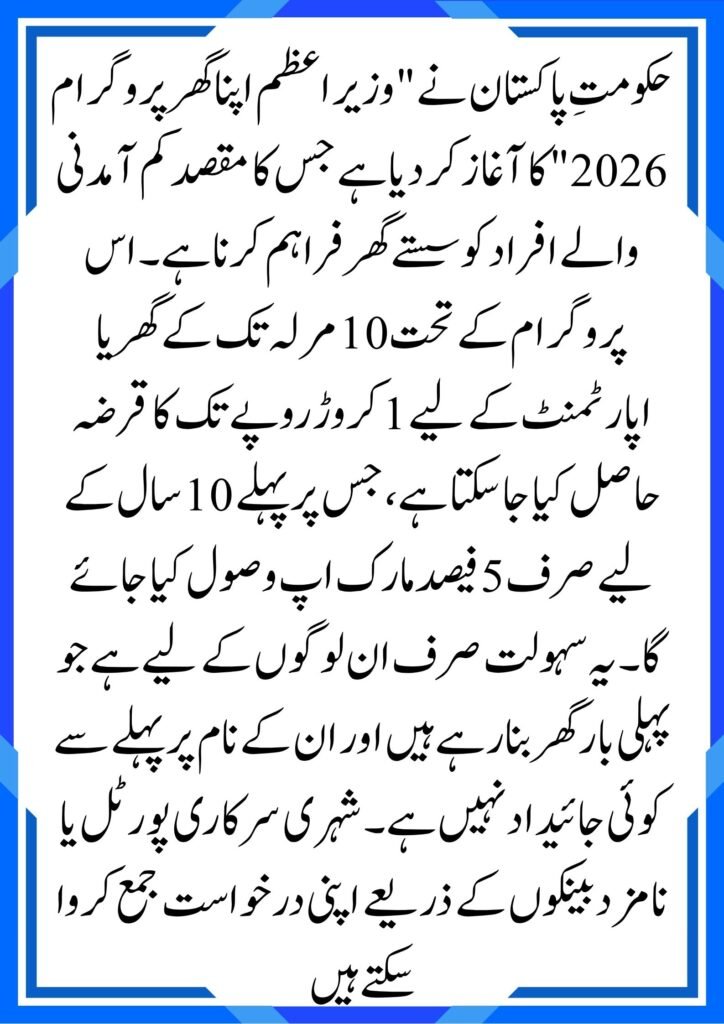 Wazir-e-Azam Apna Ghar Program